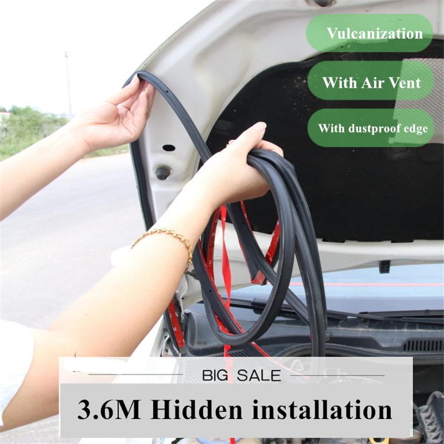 3.6M Car SUV Hood Vulcanization W/ Air Vent Rubber Sealing Strip Sealant Rubber