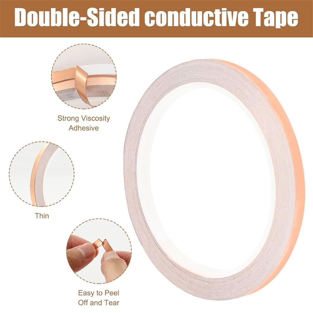 2025+ 4 Roll Copper Foil Tape for Stained Glass,with Plastic-, Adhesive for Stained Glass Supplies,Guitar and Shielding