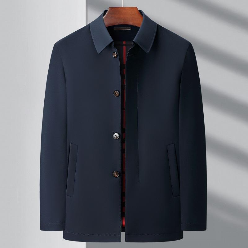 New Lapel Jacket for Men In Spring and Autumn Middle-aged Daddy Suits Anti-wrinkle-free Business Casual Short Jacket