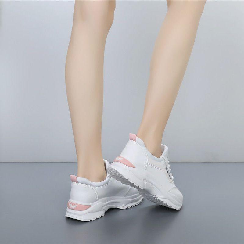 Sneakers women's sequins little white shoes women's 2020 spring and autumn breathable new Korean version of heightening travel shoes flat running sho