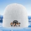 Group chibi characters black background Knitted Hat Unisex Women Unisex Beanie Pullover Cap Winter Thermal Warm Christmas Outdoor C