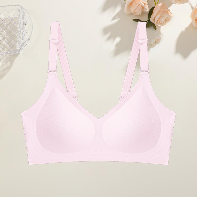 Women Seamless Wireless Bra Soft Breathable Thin Cup No Trace Underwear Adjustable Strap Push Up Lingerie For Daily Wear