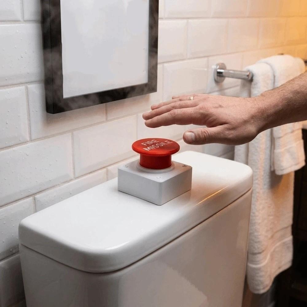 Distinctive Eye-Catching Toilet Tank Press Button Rocket Launch Shaped Button Bathroom Space