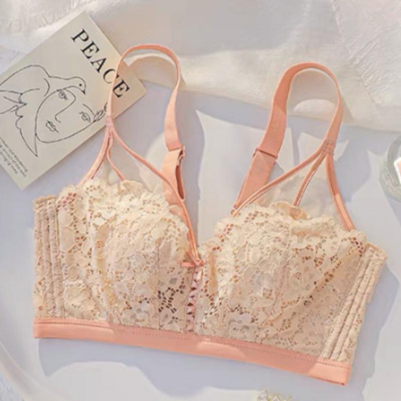 Sommer-Unterwäschemodelle mit ultradünner Spitze zum Sammeln von seitlichen, schlaffen BHs ohne Stahlringe