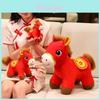 Red Zodiac Horse Plush Figure With Pp Cotton Filling For Holiday Gifts And Decor