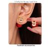 Xinyixin Christmas Tree Reindeer Zircon Stud Earrings with Colorful Bead Backs