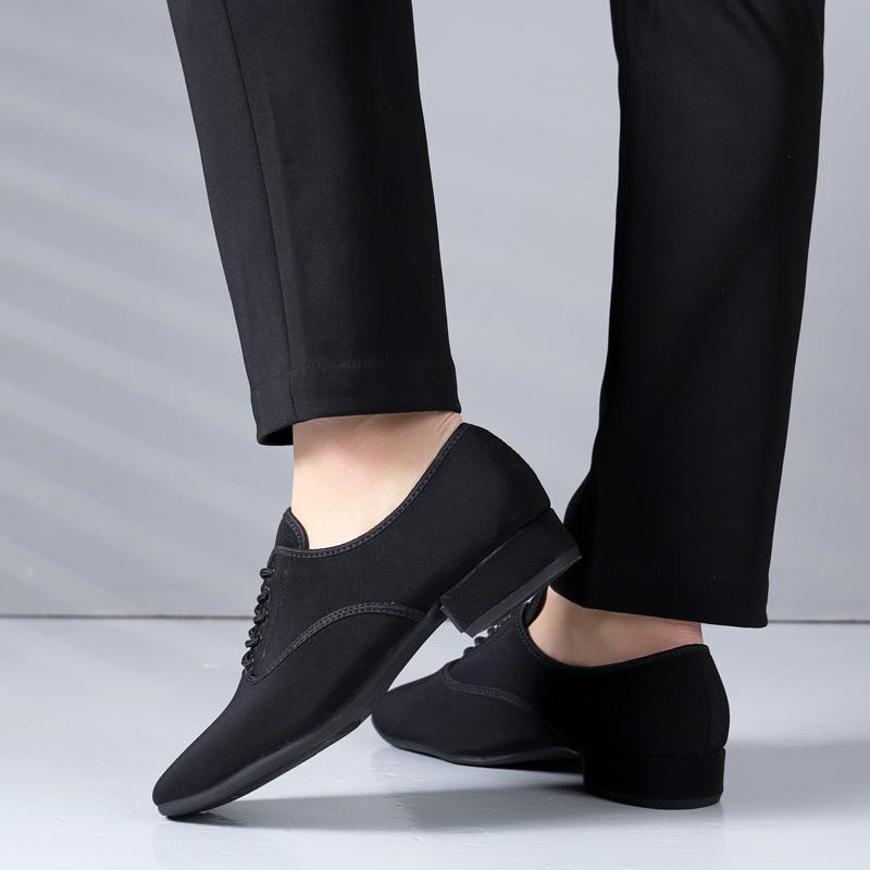 Oxford Latin Dance Shoes for Men Soft Rubber Sole Party Modern International Standard Dancing Shoes Heeled 3cm
