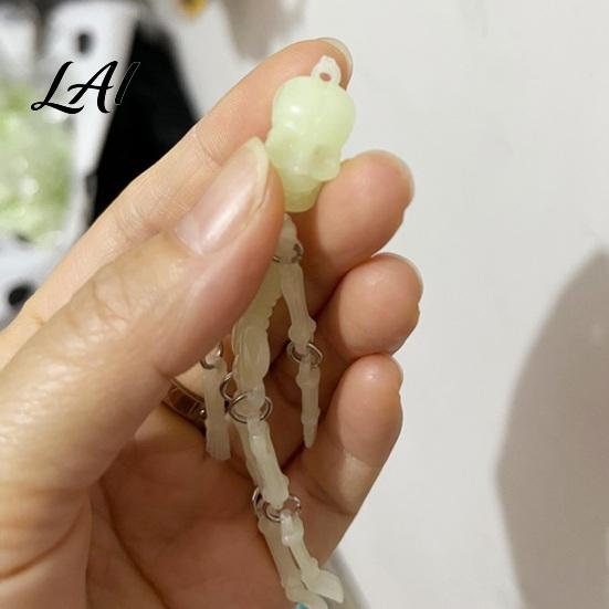 Gothic Skeleton Keychain Movable Joints Keychain Glow-in-the-Dark Keyring for Halloween Handbag Backpack Purse Charm Men Women Decorative