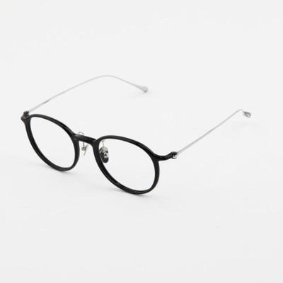 Women's and Men's Round Slim Horn-Rimmed College Student Glasses Frames