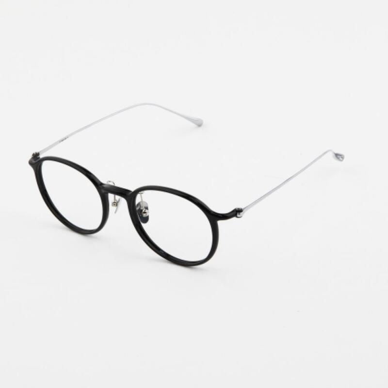 Women s and Men s Round Slim Horn-Rimmed College Student Glasses Frames G1193_Gray