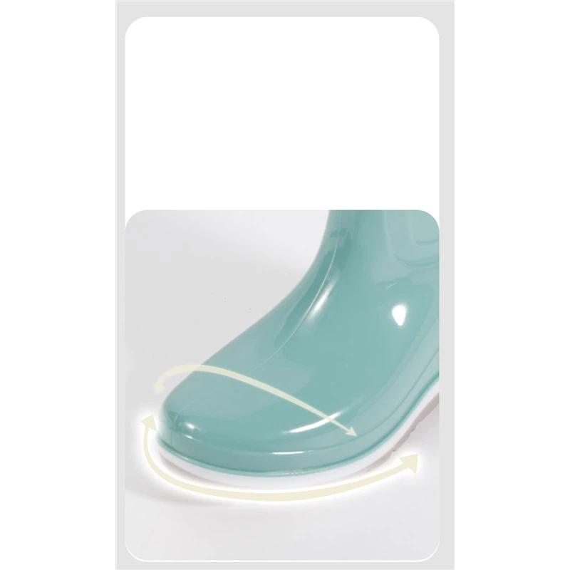 Women's Mid Tube PVC Rain Boots Are Waterproof And Anti Slip Work Rain Boots