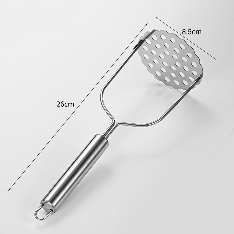 Stainless Steel Potato Masher With Round And Square Openings For Home Kitchen Use
