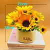 Helianthus Faux Annuus Silk Flower Potted Plant For Home Office And Photo Decor