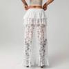 Gonna Corta Estiva da Donna Sexy Irregolare Stile Denim Patchwork di Pizzo Monocolore