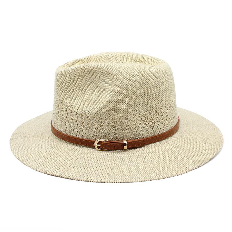 Woven Straw Hat French Top Hat Belt Accessories Jazz Hat Breathable Foldable Non-Deforming Hat