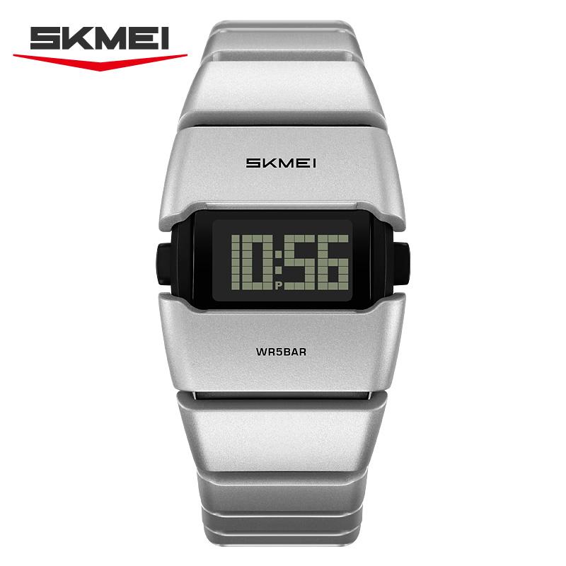 Skmei 2710 Fashion Luxury Men Digital Watch Excel Stainless Steel Band Luminous Calendar Stopwatch Sports Wrist Watch