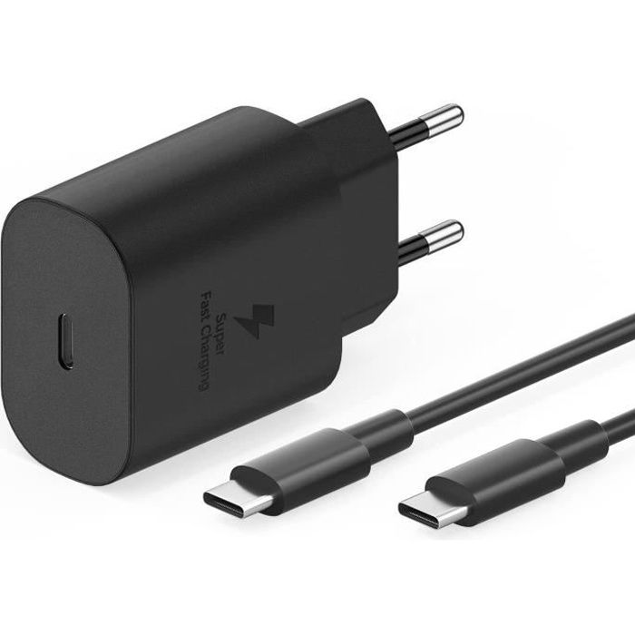 Chargeur USB C - Samsung - 25W - Ultra Rapide - 1.5M - Compatible avec Galaxy A/S Series
