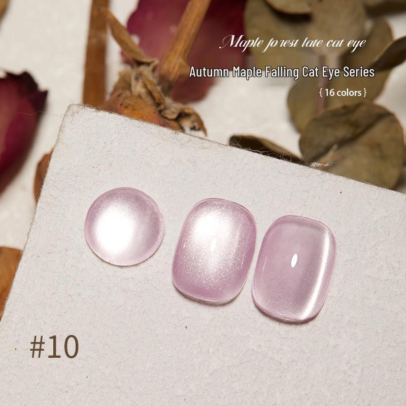 Baoshiman Maple Forest Cat Eye Nail Polish Gel - 2025 Sparkle Glass Beads Silk Nail Art