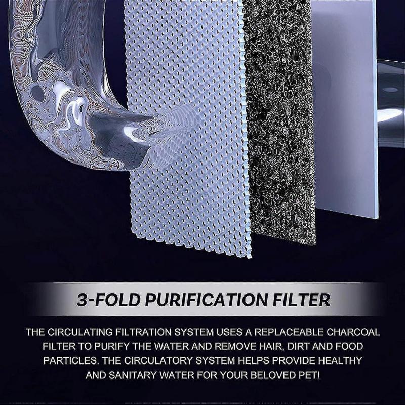 Cat Dog Water Fountain With Water Level Window Super Quiet European Standard Activated Carbon Filter Cotton Consumables