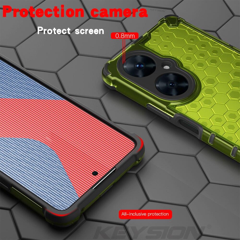 KEYSION Custodia blindata antiurto per Huawei Nova 11i 11 Pro in Silicone+PC Trasparente a nido d'ape Cover per telefono per Huawei Nova Y91 Y71