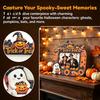 Cute Theme Picture Frame Halloween Photo Frame, Wooden Desktop Holder for Spooky Party Decoration Supplies And Festive Home Decor, Vintage Tabletop
