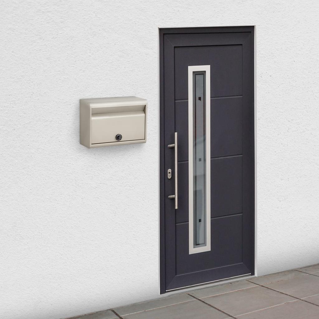 Green Life Wall-Mounted Post Box [Made In Japan] Steel, A4 Size Compatible, Dial Lock, Titanium Gray FH-50DTGY