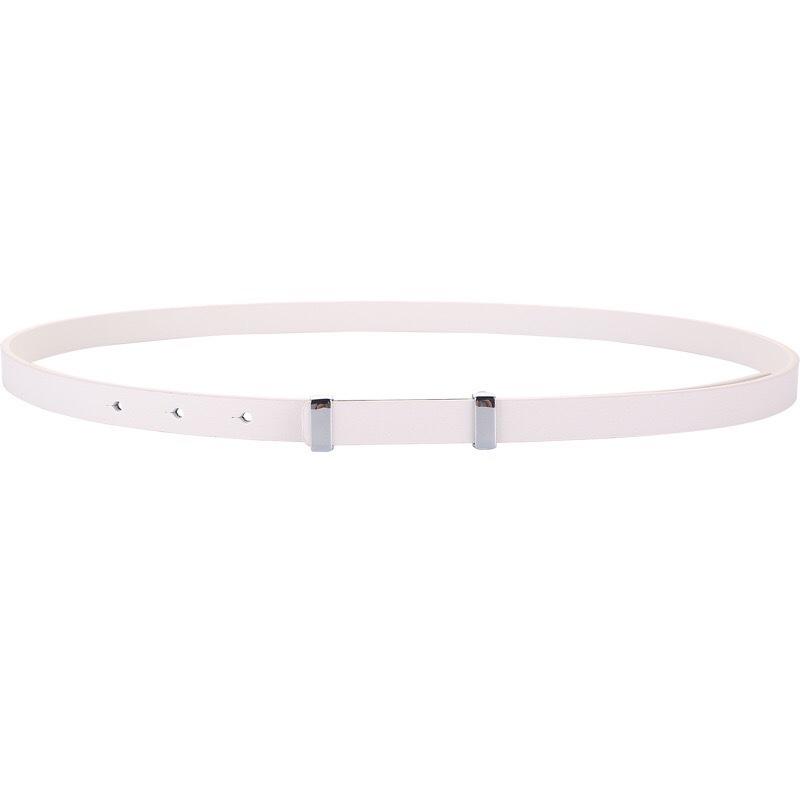 Meier Black and red small belt, women's trendy thin waist belt, first-layer cowhide women's belt