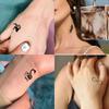 15 Blatt kleine temporäre Tattoos für Kinder, Frauen, Männer, Finger, gefälschte Tattoo-Aufkleber, Buchstabe Unendlichkeit, Stern, Mond, schwarze Tatoos-Paste