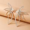 Wind Claw Chain Alloy Butterfly Diamond Flower Earrings Women'S Creative Retro Temperament Earrings Bow