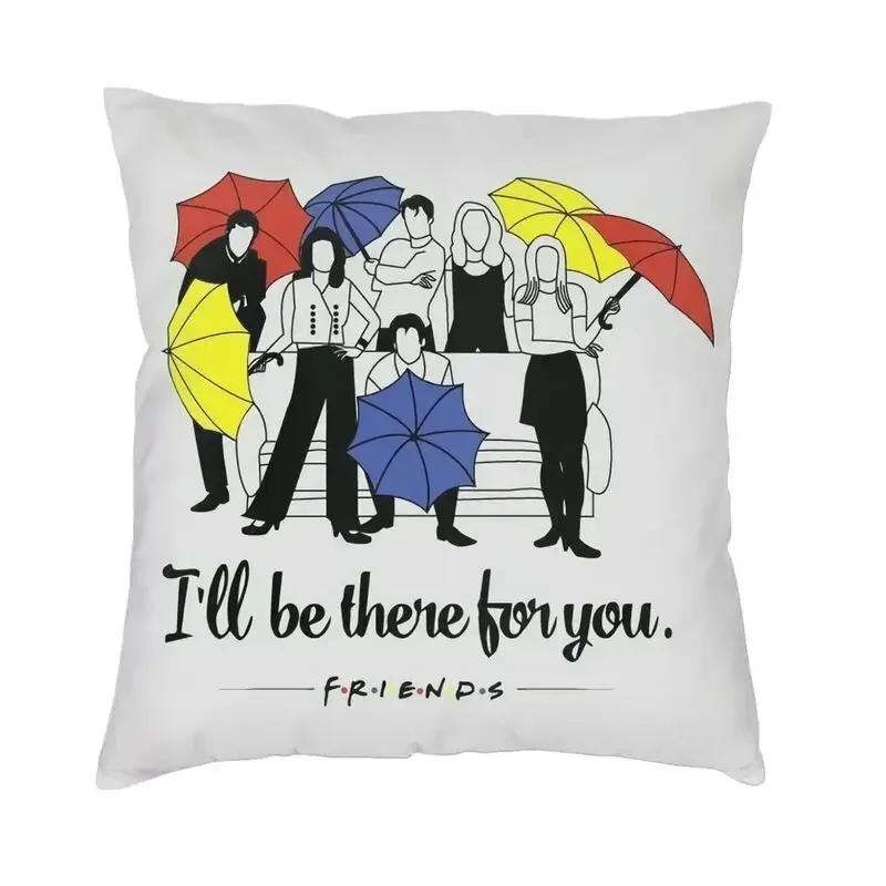 Friends Charaktere Klassisches Poster Kissenbezug TV-Show Samt Niedlicher Kissenbezug für Sofa Doppelseitiger Druck Kissen