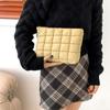 Storage Bag Quilted Padded Makeup Bag Puffy Cosmetic Bag Simple Cotton Clutch Bag  Women