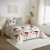 3-Piece Reversible Duvet Cover Set for 240 X 220 Cm Bed "Poppy" Pure Cotton - -