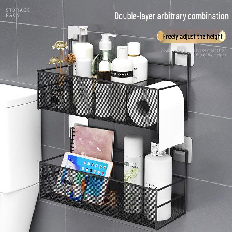 Suction Cup Wall-Mounted Over-Toilet Storage Shelf