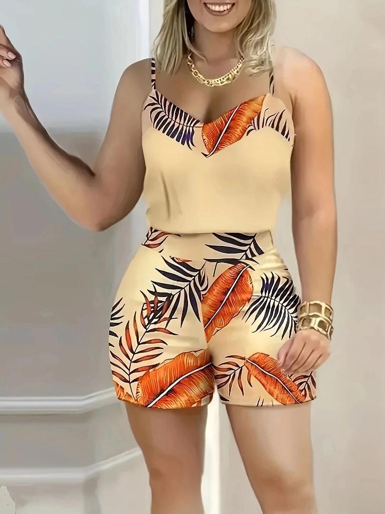 2025 Summer Women's Print Camisole & Shorts Set