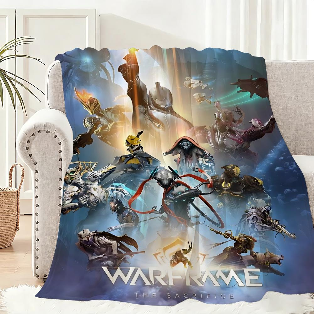 Popular Games Warframe Throw Lightweight 240g Flannel Blanket Soft Skin-friendly for Summer Cooling 75x90cm