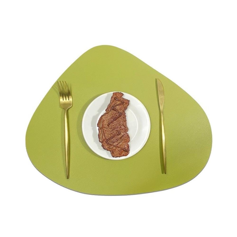 PU Leather Table Mat Imitation Cowhide Pattern Flatware Place Pad Modern Placemats  Home Decor