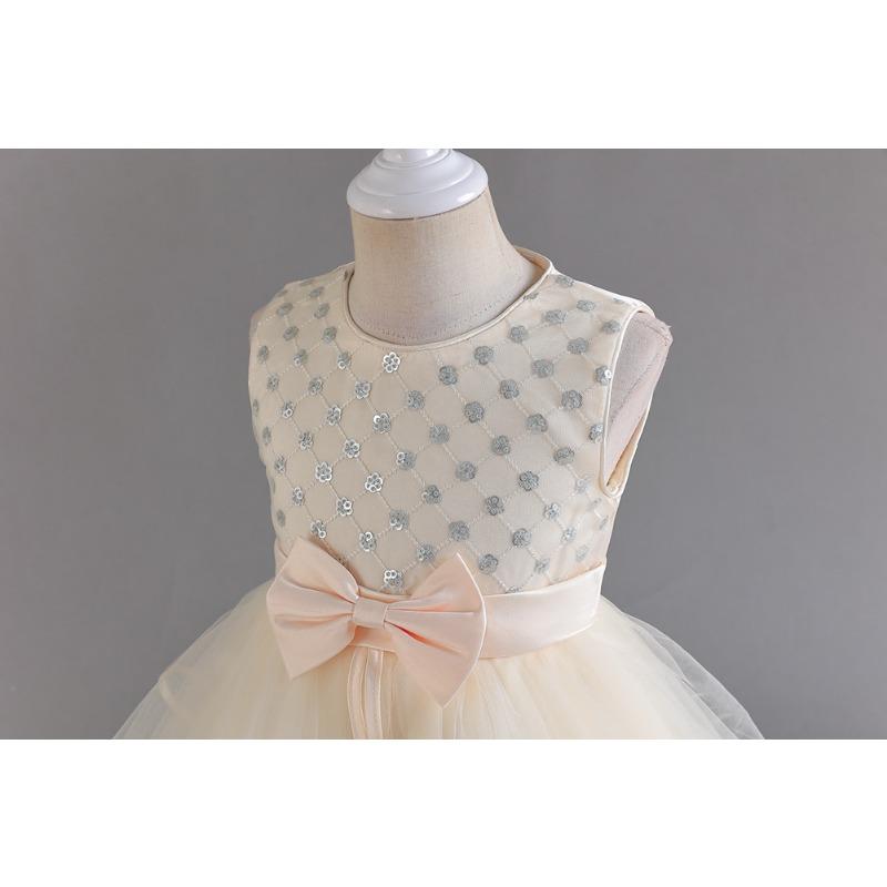Girls Tulle Puff Dress Princess Party Gown Flower Girl Wedding Performance Dress