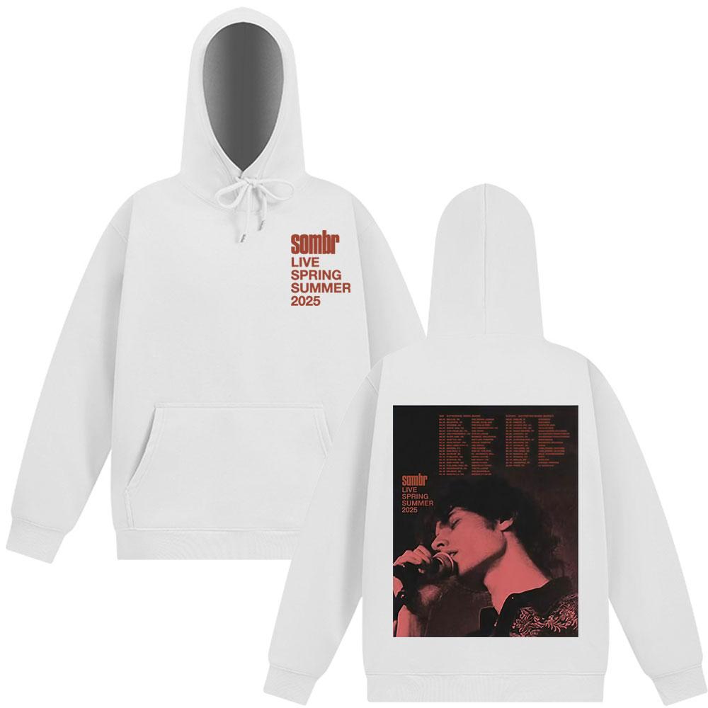 Moletom Sombr Merch LIVE 2025 Tour Masculino Feminino Manga Longa Hip-hop Pulôver Outono Inverno Harajuku Vintage Moletom Presente para Fãs