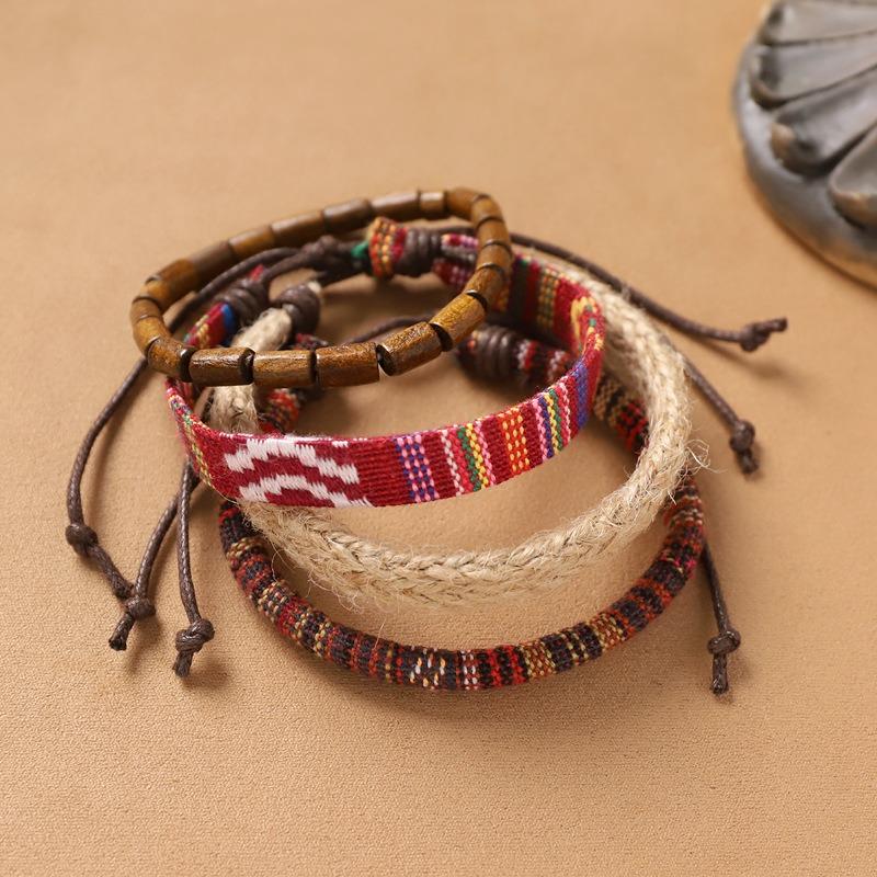 Handmade Bohemian Exotic Bracelet Retro Men's and Women's Woven Multi-layer Stacked Bracelet Niche Hand Rope