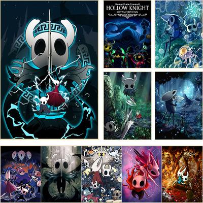 Videohra Hollow Knight Plagáty Tlače Plátno Maľba Anime Hra Nástenný Obraz Pre Modernú Detskú Izbu Domáca Dekorácia