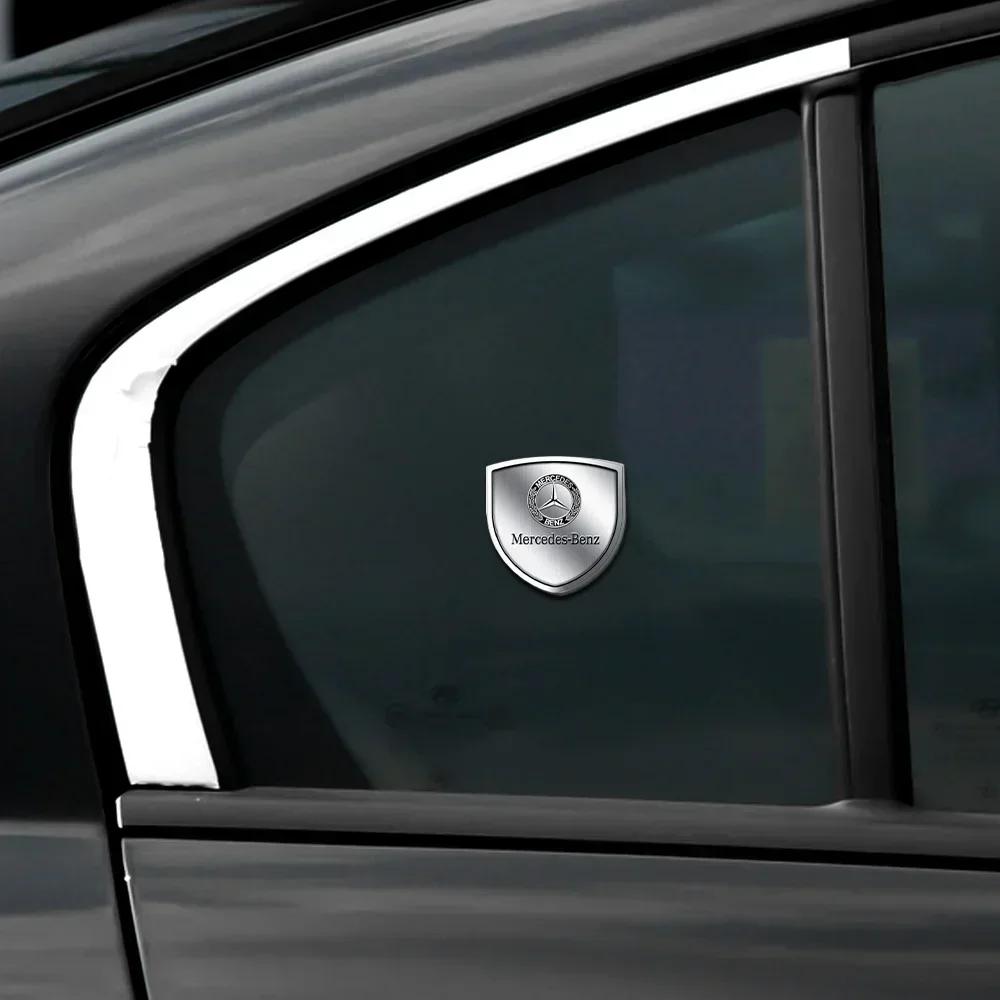 Jbfd2 2pcs Is Suitable for Mercedes-Benz AMG Badge W204 W213 W212 W205 W211 W176 C300 3D Stereo Metal Window Logo Decorative Sticker.