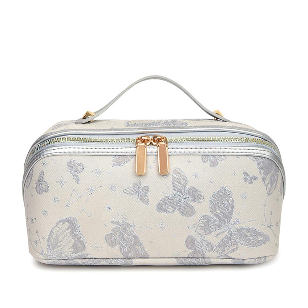 Chinese Style Portable Cosmetic Bag Women's Outdoor Travel Skincare Bags Gifts Butterfly Embroidery Makeup Bag Storage Organizer