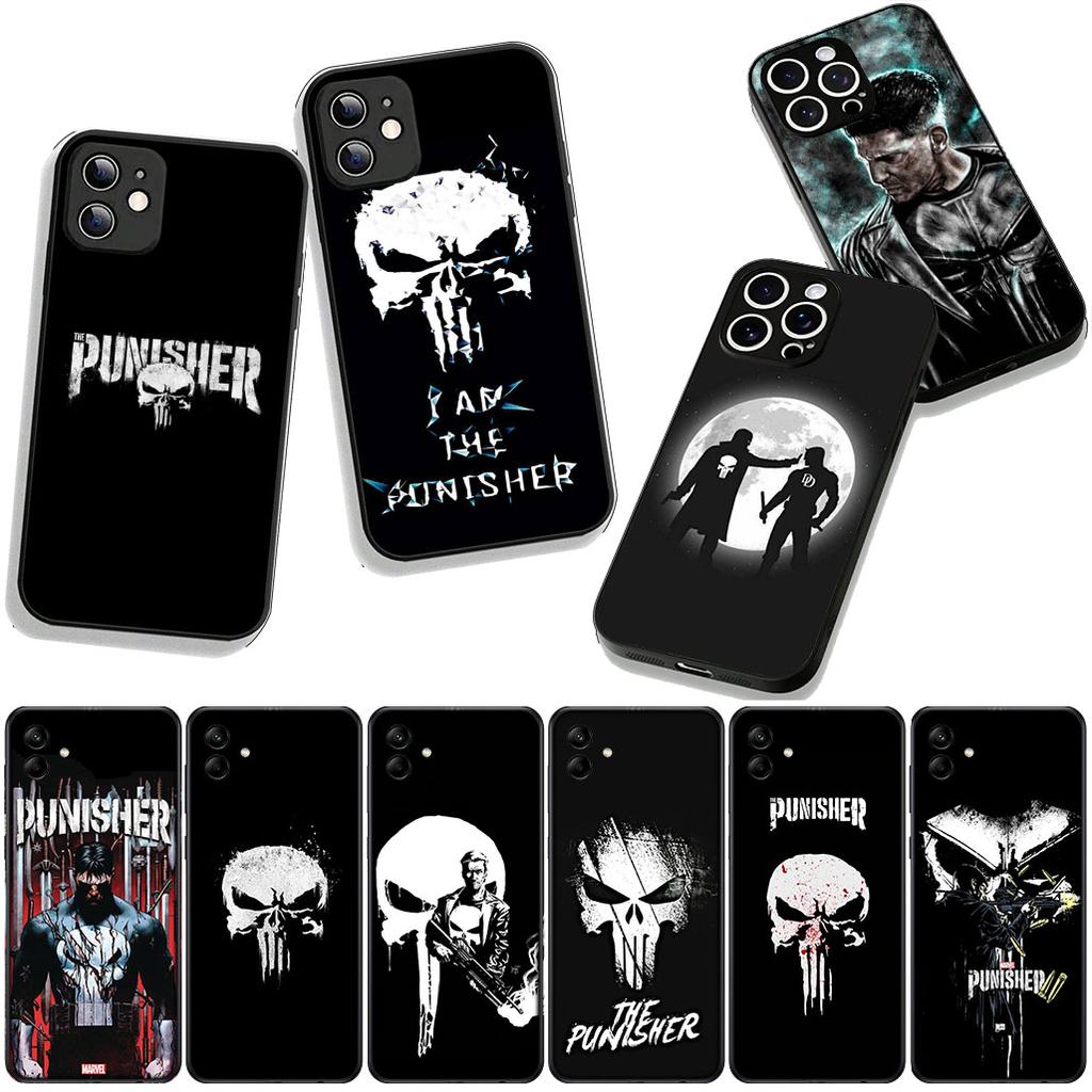 for Apple iPhone 16 15 14 Plus 13 12 Mini 17 Pro Max + ProMax 16E Air 15+ Phone Cover Case Marvel The Punisher Casing