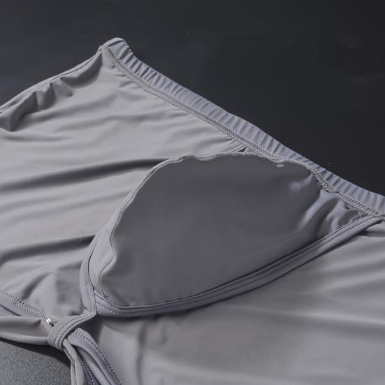 Men Panties Removeable Closure Solid Color Close Fit Low Waist Stretch Ice Silk