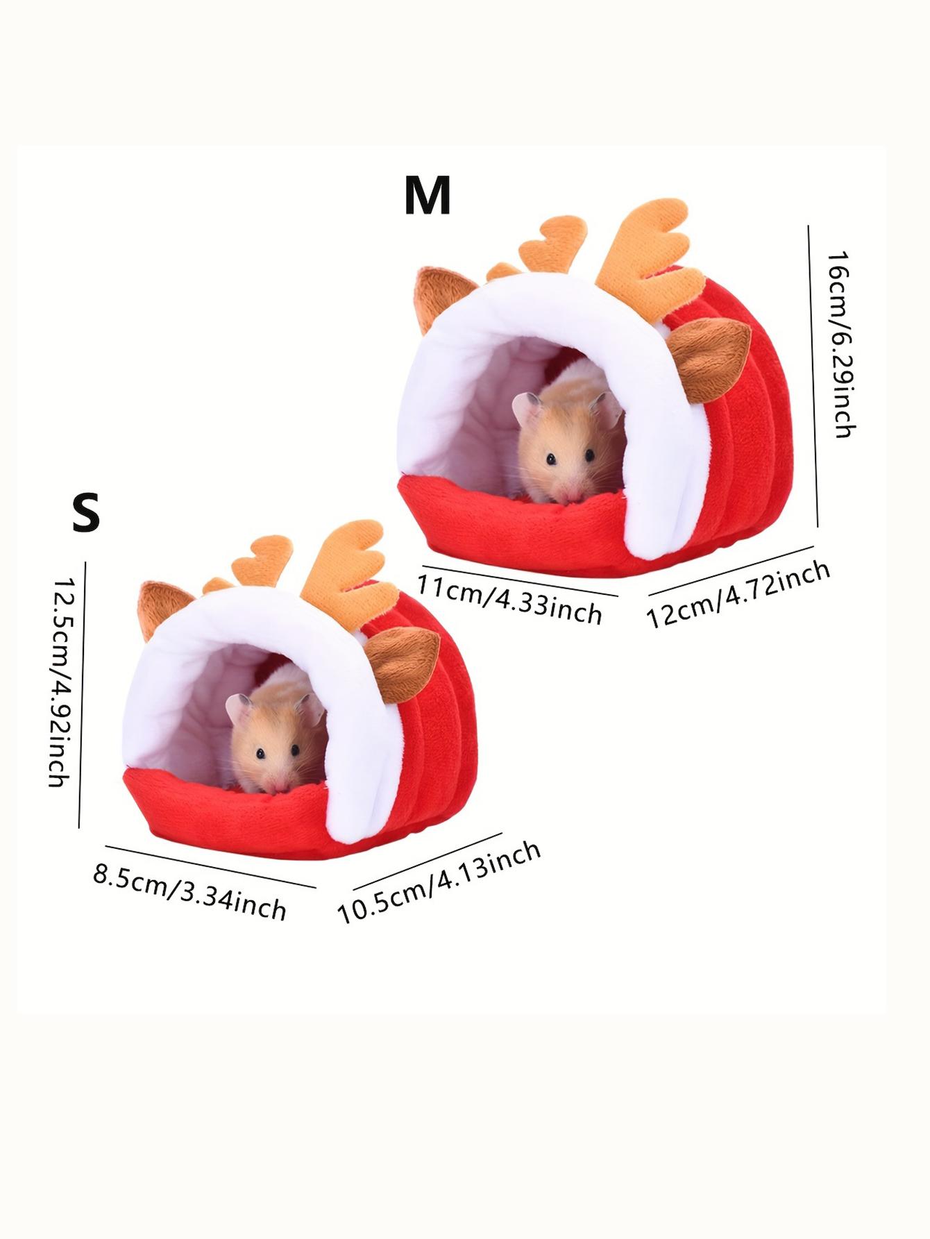 

1pc-Christmas Hamster Nest, Pet Warm Nest, Sugar Glider Winter Supplies, Flower Branch Mouse, Hamster Winter Warm Nest S