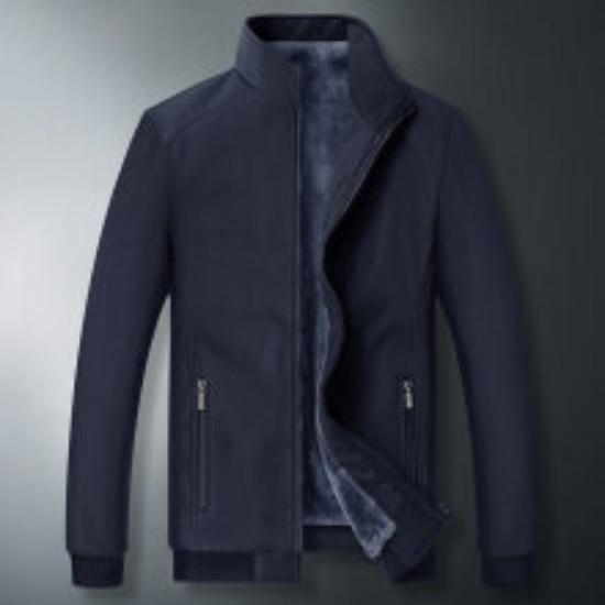 

Jacket Men Old Autumn and Winter Coat Thickened Warm and Fleece Fleece Jacket Men Wear Stand Collar Big Size Dad Suit 3XL