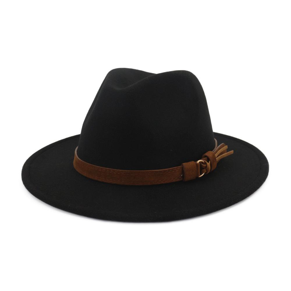 Unisex široký klobouk z plsti Pánské Dámské Panama Trilby Klobouky