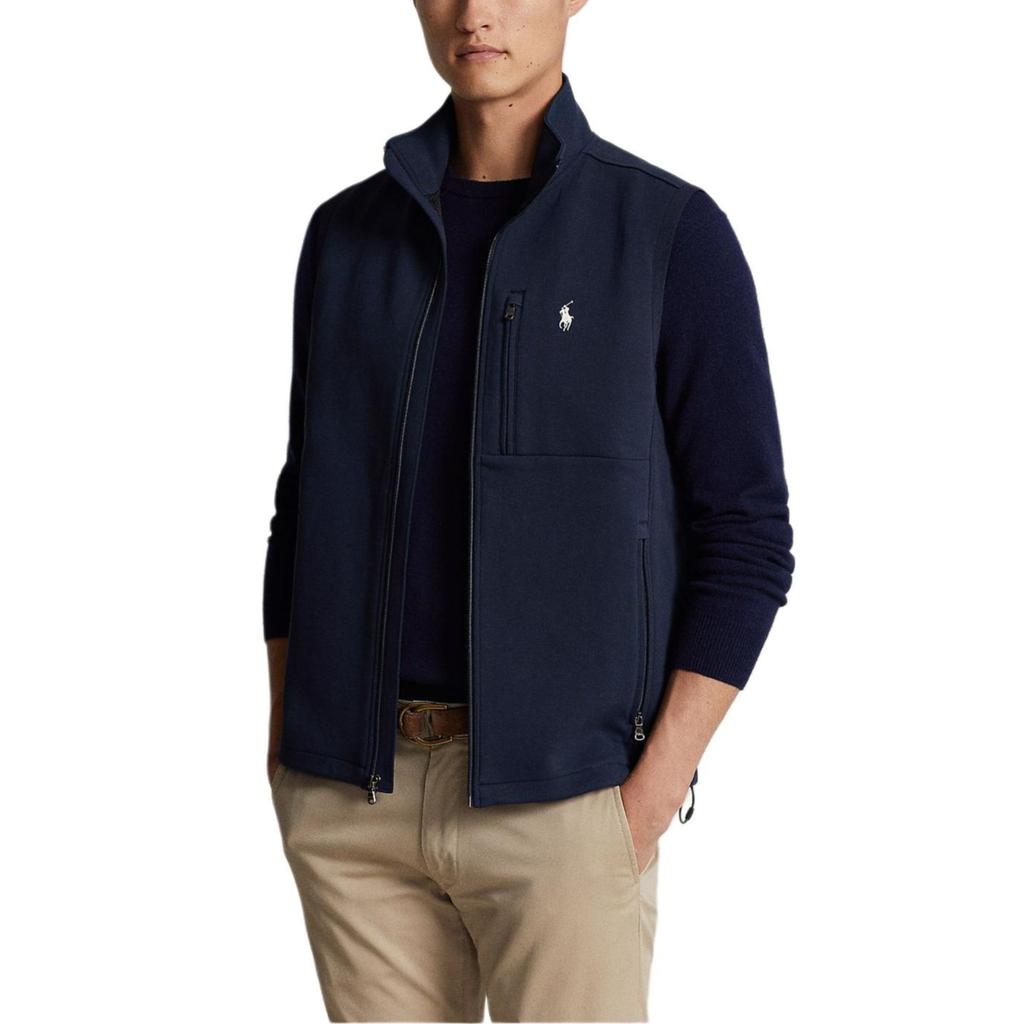 Polo Ralph Lauren Logo Embroidered Stand Collar Zip Sleeveless Vest Men Vest Dark-Blue 710934621-002