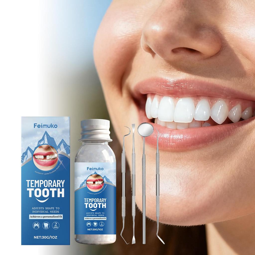 Feimuko Temporary Tooth Care Kit - Plastic Solid Dental Gel - Beautiful Smile, Convenient Tooth Care