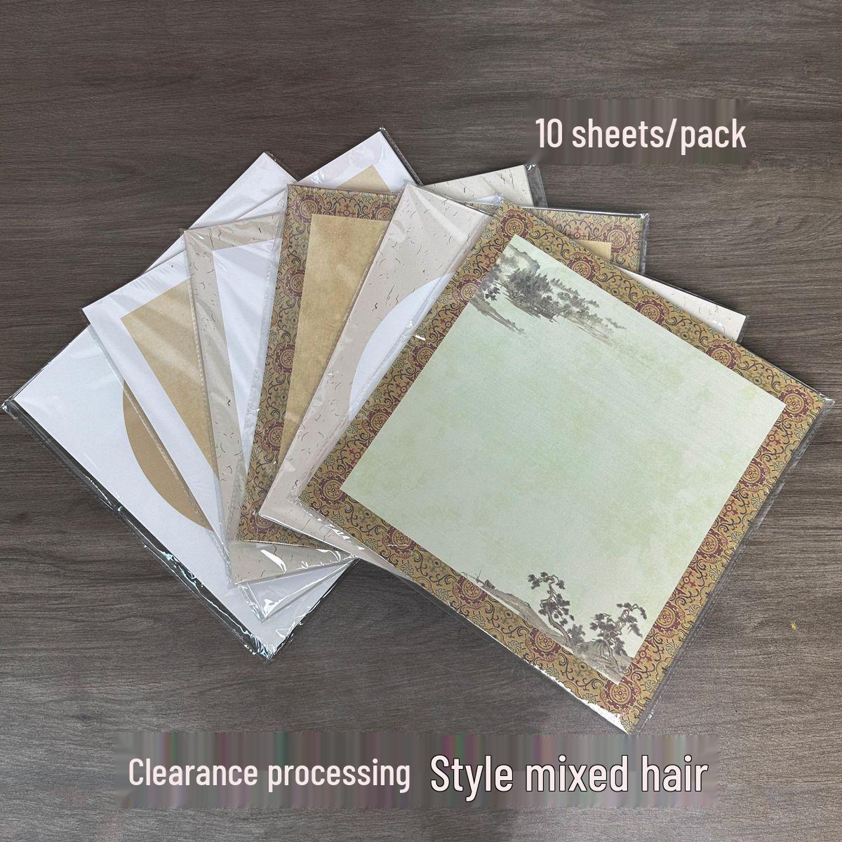 Clearance Sale: Calligraphy & Painting Paper, Card Paper, Soft Semi-Cooked Cards, Writing Cardstock, Round Lens Paper, Fan-Shaped Work Sheets 25x27cm Semi-cooked - 30 sheets